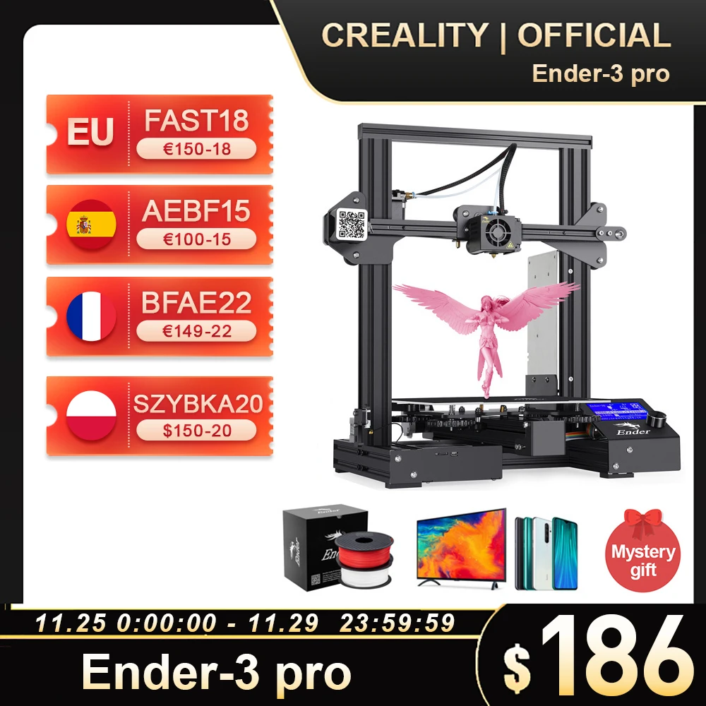 

CREALITY 3D Ender-3 Pro Printer Printing Large Print Size Resume Power Failure Printing Self-assemble Mean Well Power Supply
