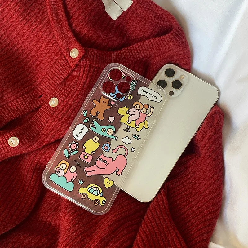 Чехол для телефона с мультяшным ленивым котом iPhone 14 13 12 11 Pro Max X XS XR 7 8 Plus