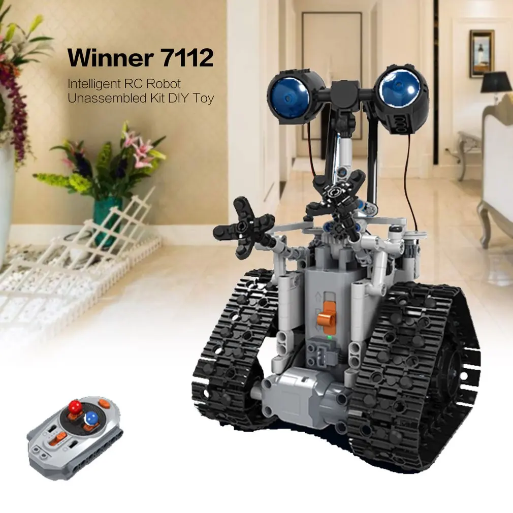 Winner 7112 2,4G Интеллектуальный Электрический радиоуправляемый робот-конструктор DIY в разобранном виде, набор игрушек для детей, подарки для детей
