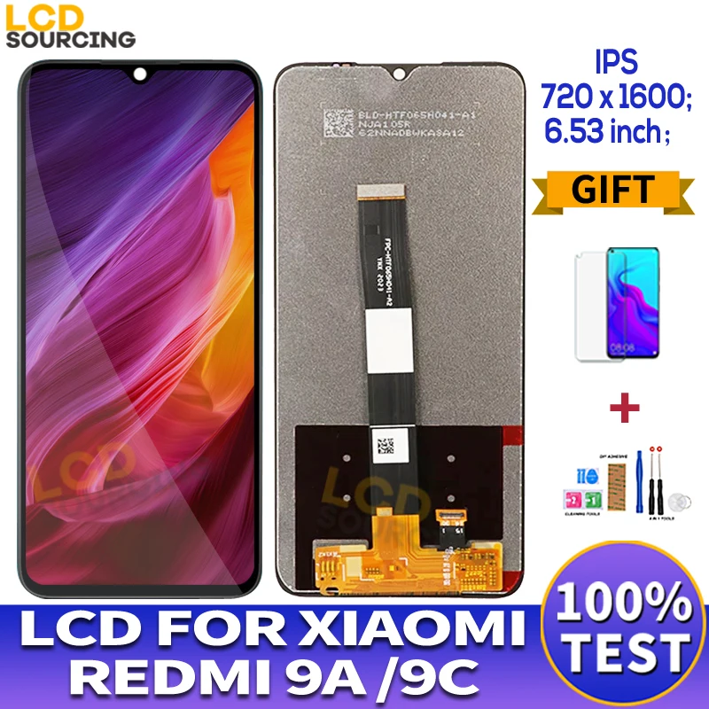 

ЖК-дисплей IPS 6,53 дюйма для Xiaomi Redmi 9A, ЖК-дисплей с сенсорным экраном и дигитайзером в сборе для Redmi 9C, сменный экран для Redmi 9A