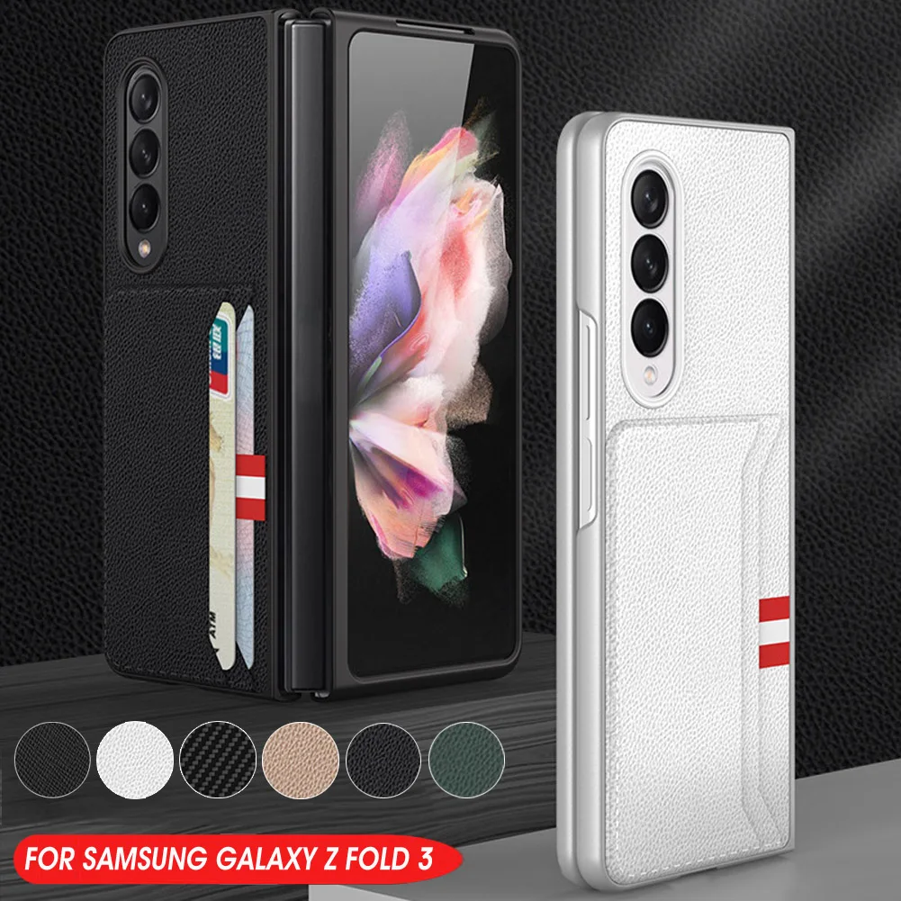 

Phone Case For Samsung Galaxy Z Fold 3 5g Card Holder Pu Leather Phone Folding Case Cover