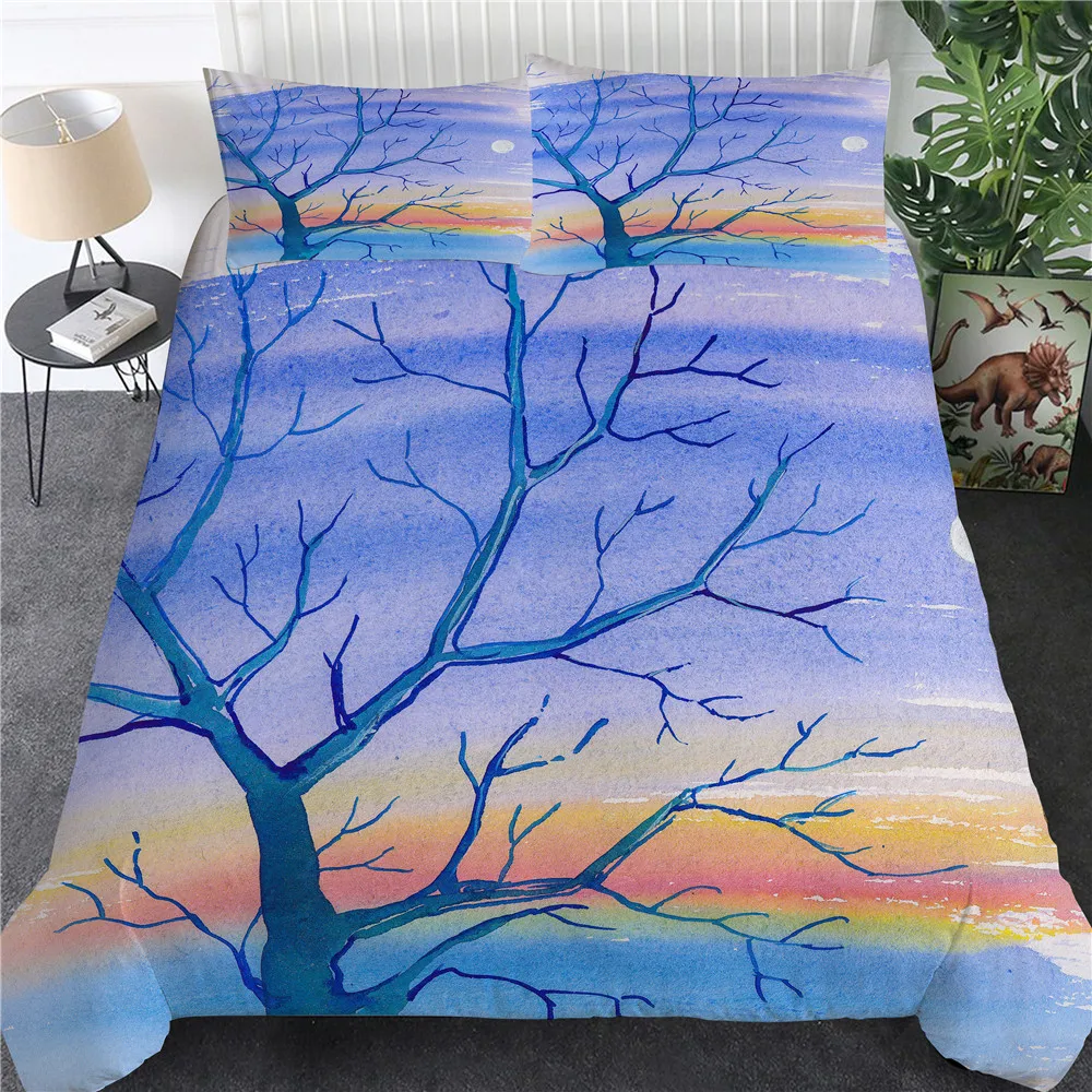 

Luxury Bedding Set Branches Printed Quilt Covers Duvet Cover King Size Queen Sizes Comforter Sets 2/3Pcs