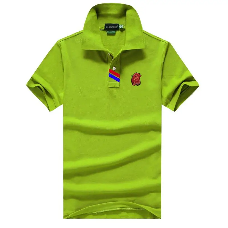 Топ качество 2020 летние мужские рубашки поло с коротким рукавом вышивка 100% хлопок