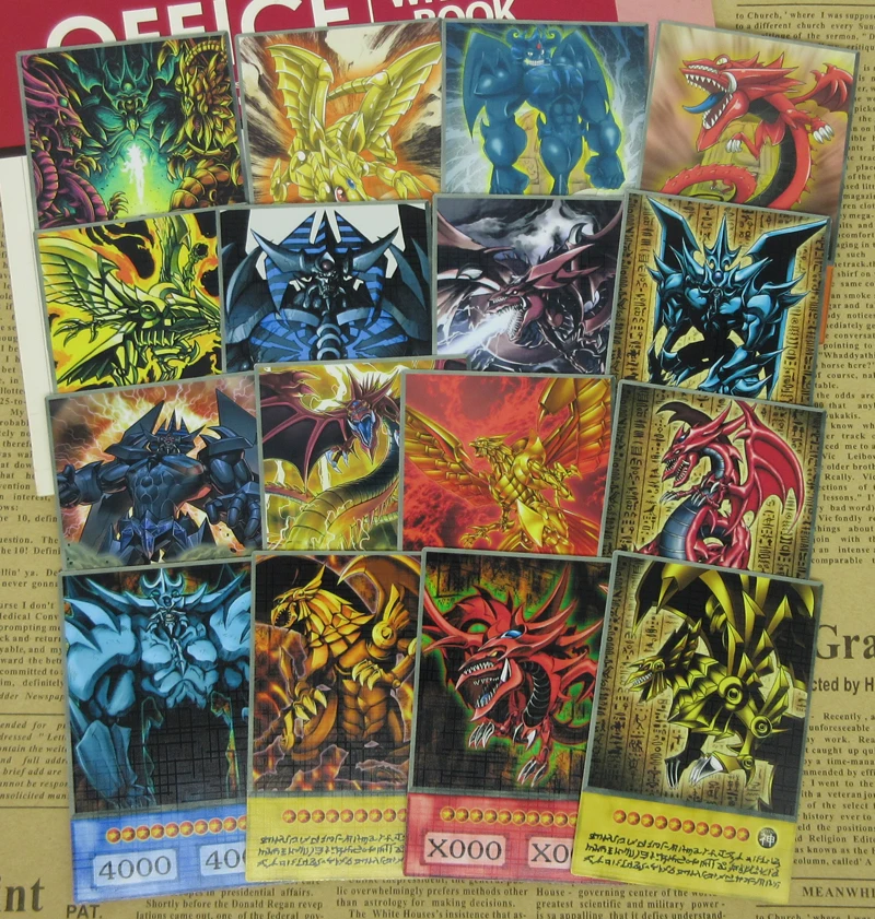 16 шт./компл. Yugioh Three Phantom боги аниме стильные карты Фараон атем Осирис обелиск Ra