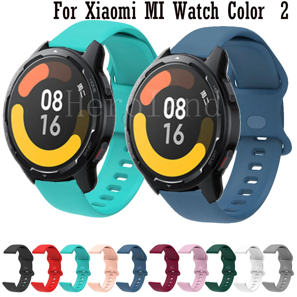 

WatchSrap для Xiaomi MI Watch, цветной 2 ремешок для часов, спортивный силиконовый браслет 20 22 мм, умные браслеты для Haylou RT LS05S / Mibro Air