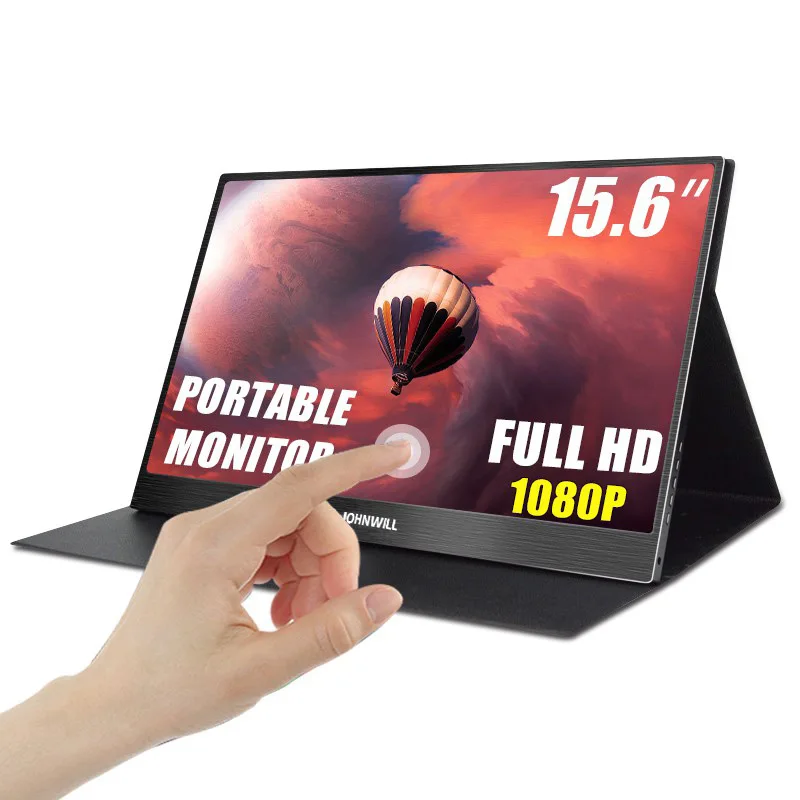 15," планшетный компьютер портативный 1920x1080P ips lcd светодиодный дисплей с тип-c USB-C HDMI тонкий сенсорный монитор для Raspberry Pi 3 B 2B - Цвет: touch with case