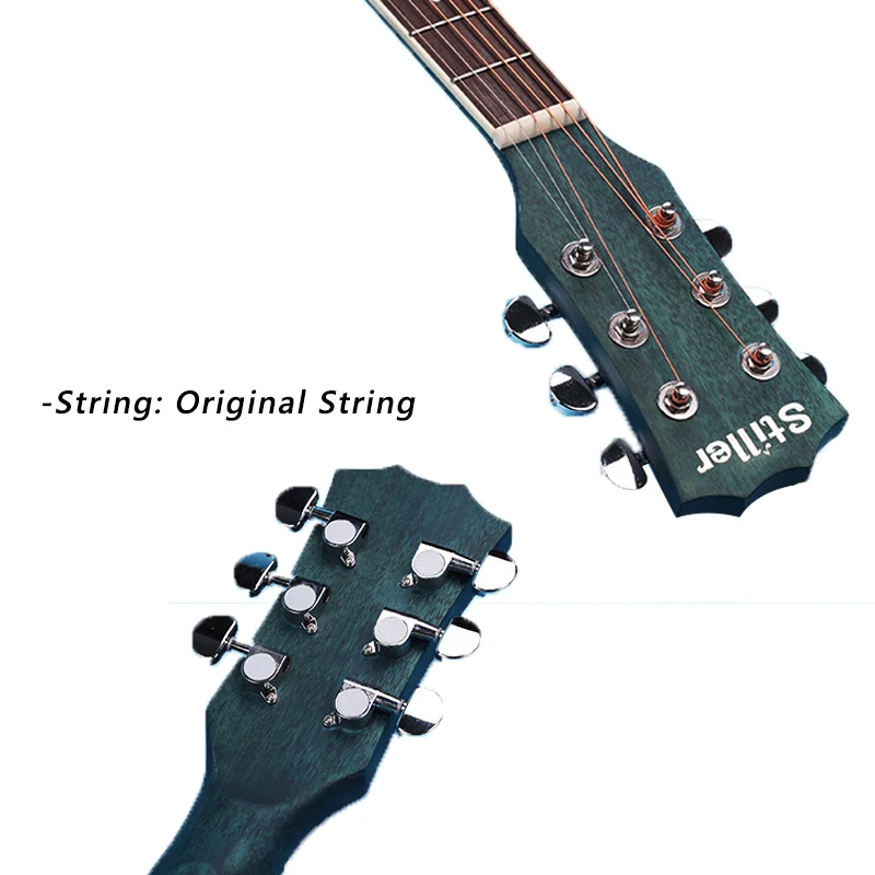 Акустическая гитара 41 дюйм 6 струн тюнер для гитары медиаторы из красного дерева