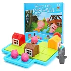 Настольные игры Монтессори Smart Hide  Seek, три маленьких поросят, игрушка для детей, развивающая игрушка