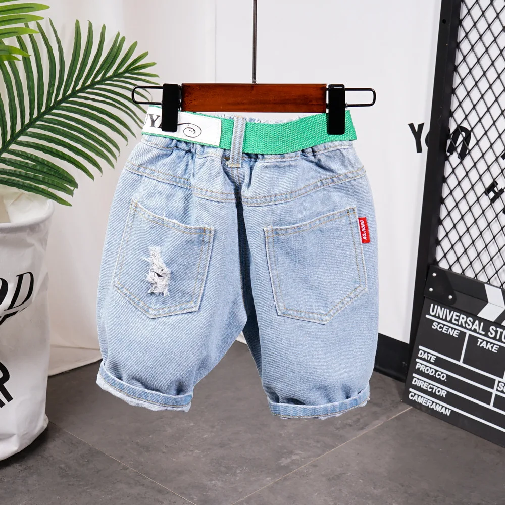 

Summer boys Clothes Set 2020 New Infant Kids Baby Boy Clothes Children Cotton Lapel t-shirts Tops+denim shorts 2pcs Outfits 2-7y