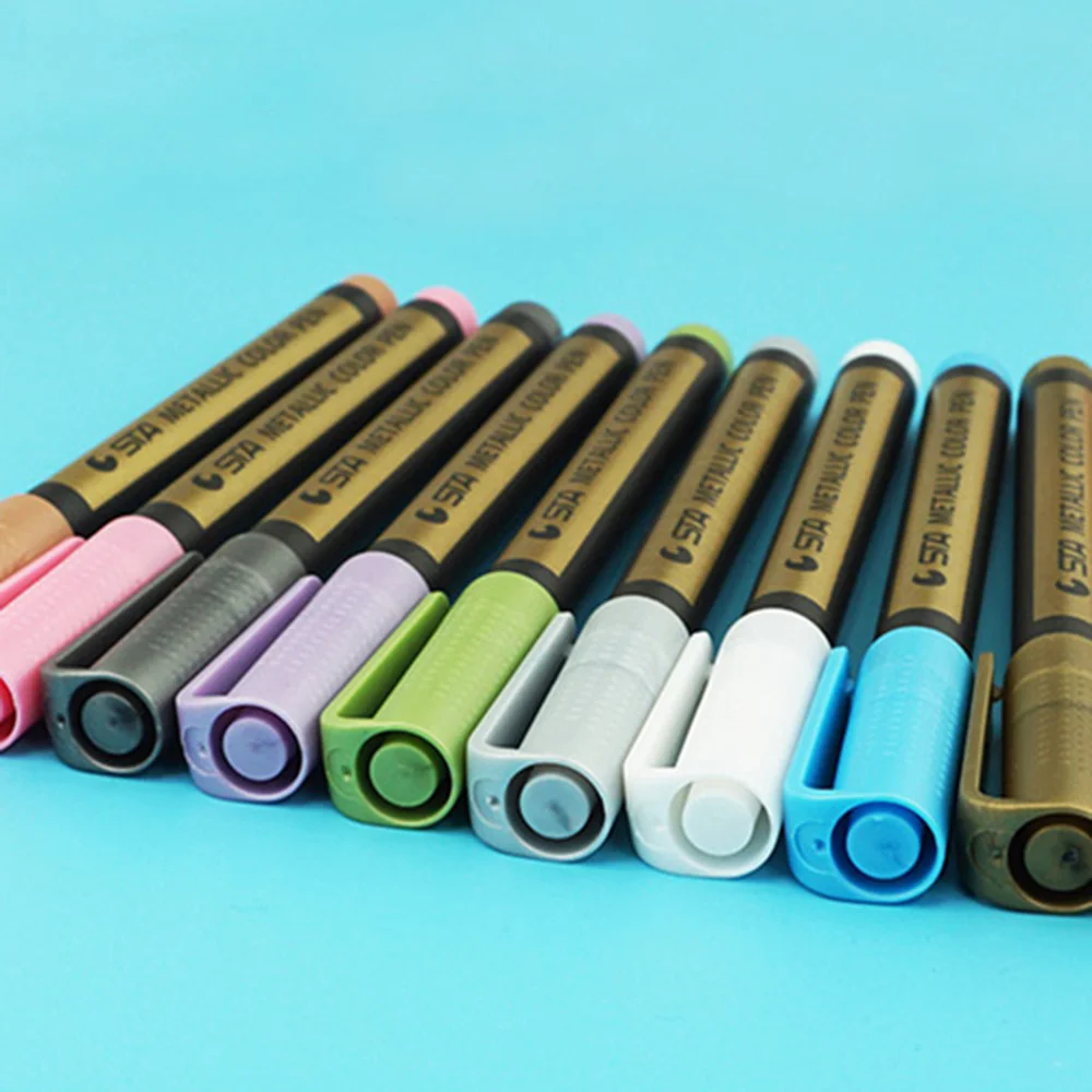

10PCS Color Metallic Marker Pens Colorful Water Paint Based Glitter Metal Art Water Painting Pens Set for Making Ceramic Ro