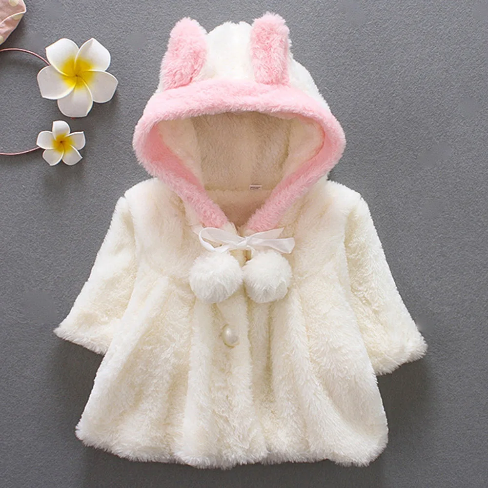 AmyaBaby/осенне-зимние пальто и куртки с искусственным мехом для малышей; теплая одежда с капюшоном для младенцев; Рождественская верхняя одежда для маленьких девочек; куртки