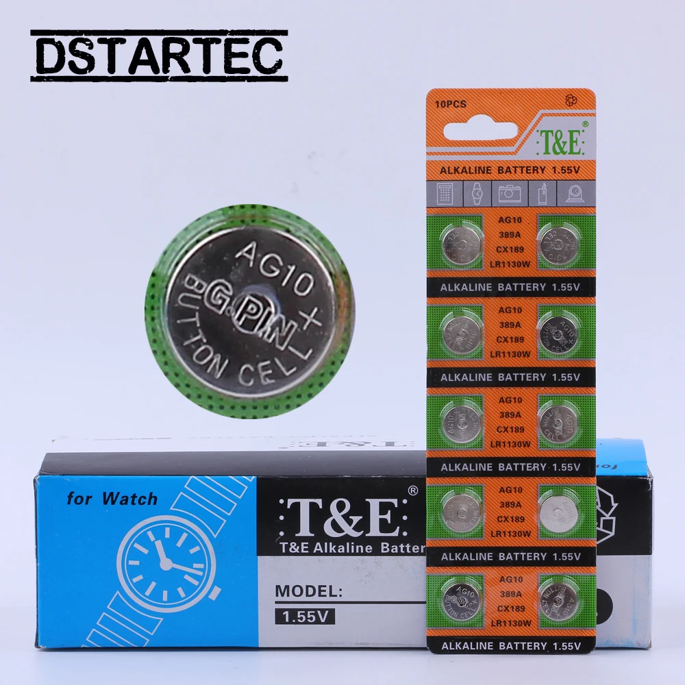 10 шт./карта 30 мА · ч 1 55 в AG10 LR1130 SR54 389 189 SR1130 D189 LR54 батарейки для пультов управления