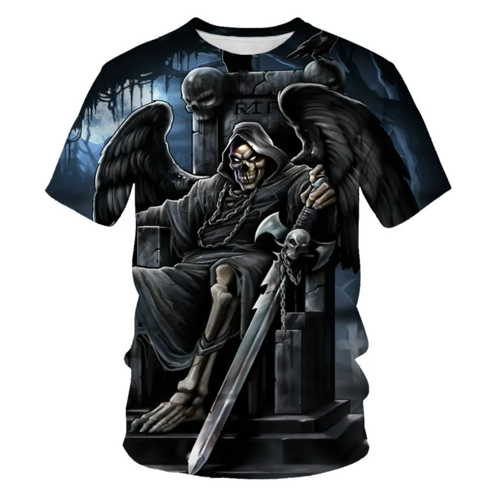 

Men's T-shirt Hot Selling 3D Skull Print T-shirt Men's Fashion Casual Breathable Streetwear XXS-6XL Summer Fashion 2021 New