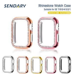 Чехол для часов Apple Watch SE 1234567, 38 мм, 40 мм, 41 мм, со стразами, 42 мм, 44 мм, 45 мм