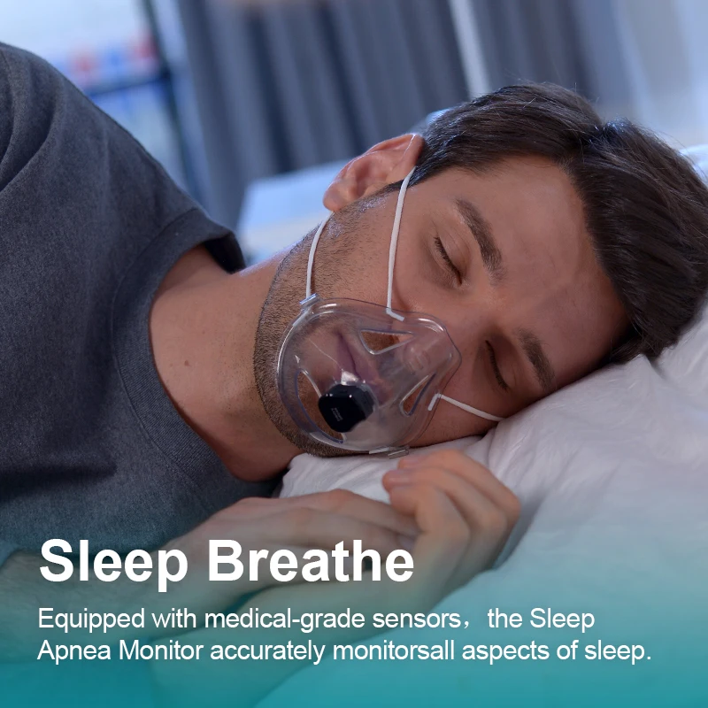 

Sleep Apnea Monitoring Wearable Respiratory Breathing Snoring Sleeping Cycle Monitoring Magnetic Charging Health Sleep Device