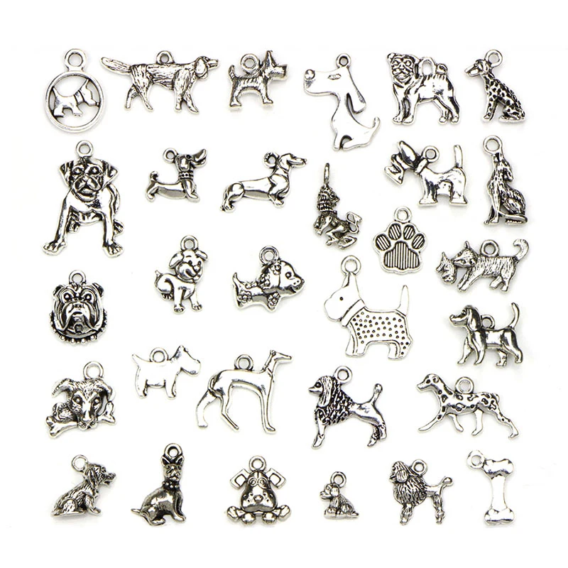 30 шт./компл. Ретро Античное серебряное веревочное ожерелье ручной работы с