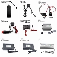 dc 3v aa battery 5v usb 12v power supply adapter driver controller inverter for 1 220m el wire electroluminescent light