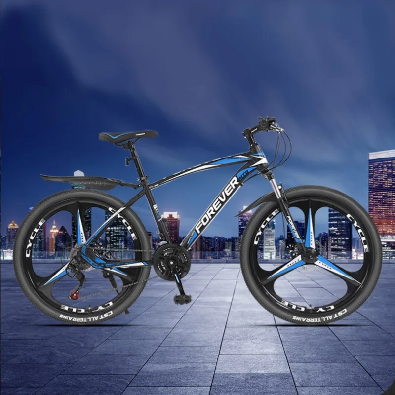

24/26 Inch 21/24/27/30 Speed Three Cutter Wheel Off Road Variable Speed Racing Double Disc Brake Imitation Carbon Frame Mountain