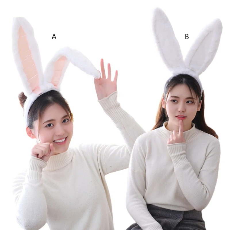 

Long Bunny Ears Headband Furry Plush Easter Rabbit Hair Hoop Cosplay Photo Props