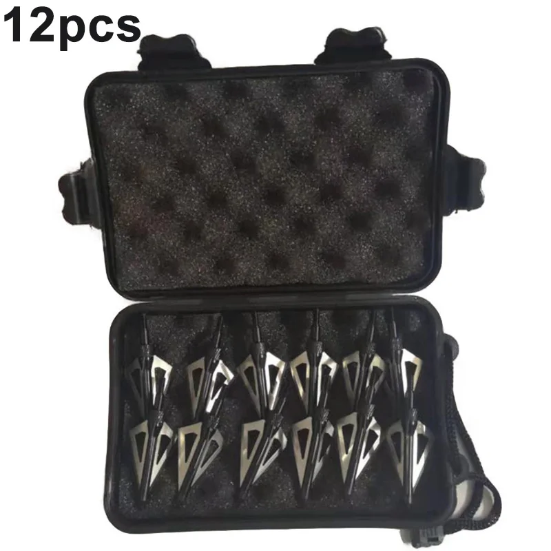 

12pcs Broadheads Archery Bow Arrowheads Hunting Sports Outdoor Stainless Steel