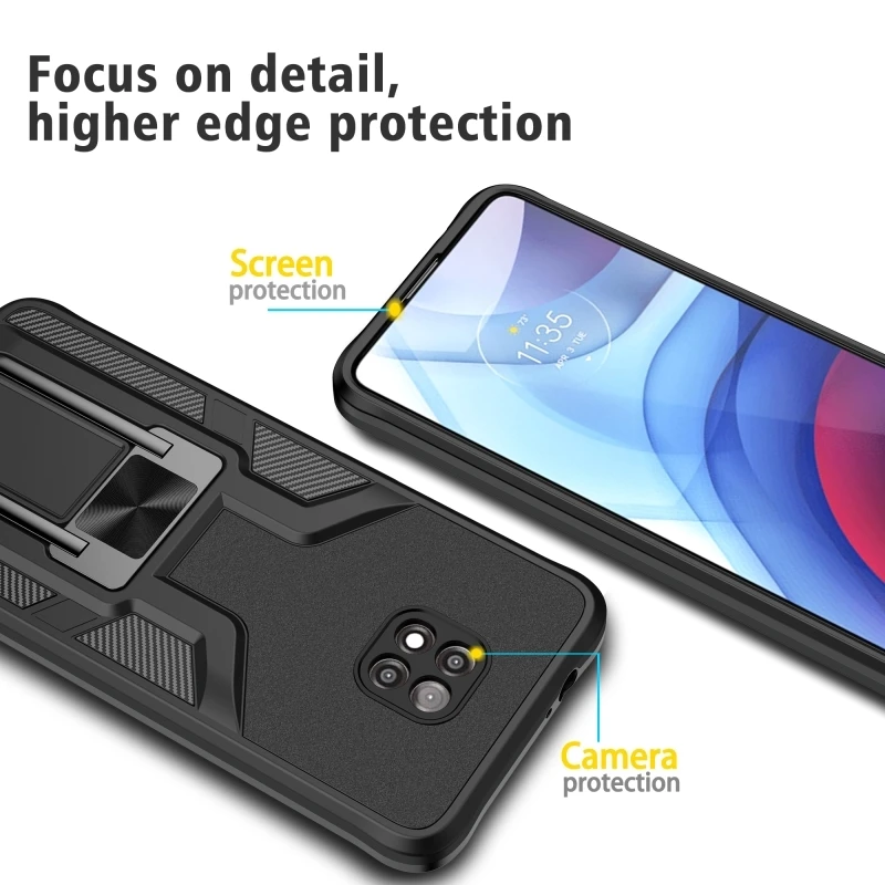 

For Motorola G power2021 Army Armor Car Anti-Fall Bracket Phone Case