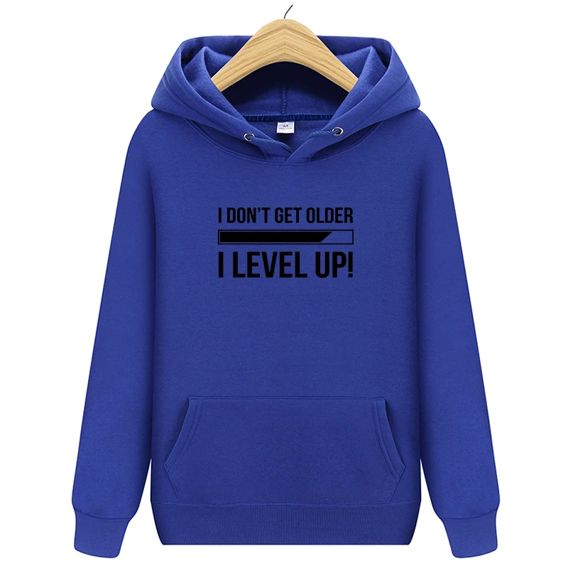

2021I LEVEL UP Fun men's and women's long-sleeved hoodie sweatshirt