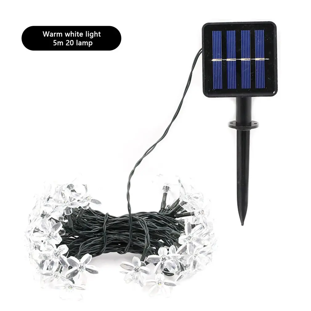 

Portable LED Solar Lamp String Cherry Lamp Shape Warm White Light 5m 20 Lamp For Courtyard Park Banquet