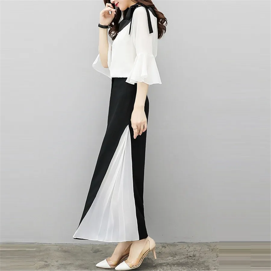 Летняя Новинка 2020 модные женские шифоновые брюки большого размера с коротким