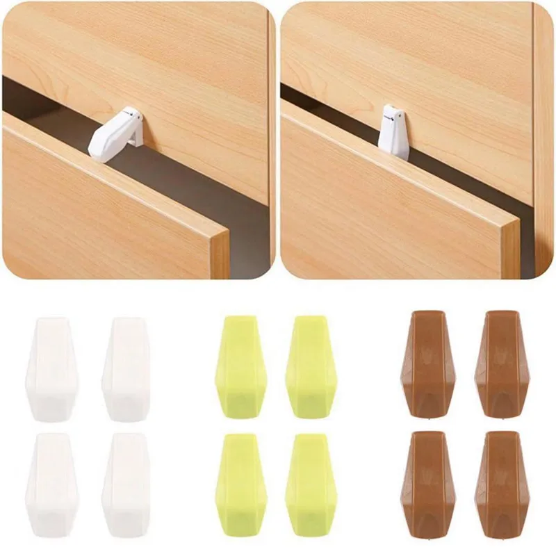 

4pc Durable Drawer Locking Protection Avoid Child Finger Injury Tool