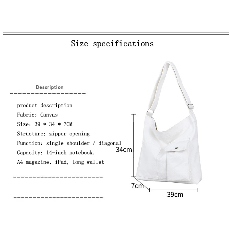 

New Style Ladies Shoulder Bag Simple Fashion High-Quality Canvas Large-Capacity Multifunctional Portable Diagonal Bag