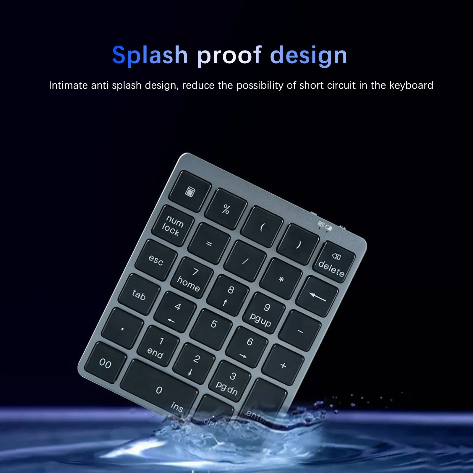 

Wireless Bluetooth Numeric Keypad Rechargeable, 28-Key Number Pad with Multiple Gaming Keyboards for Tablet Desktop Mechanical