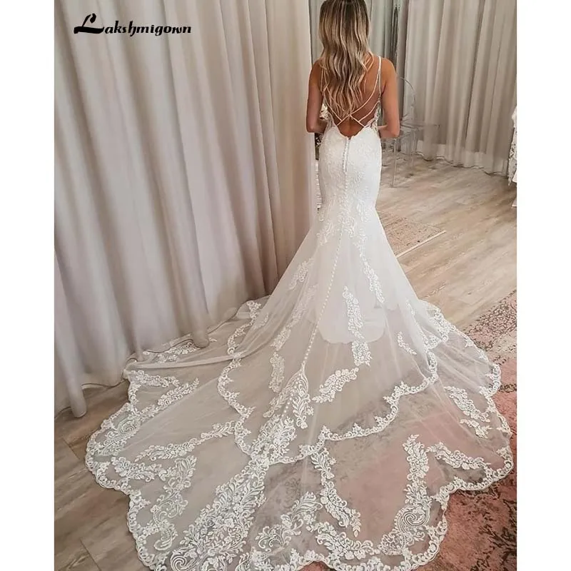

Женское свадебное платье с юбкой годе It's yiiya, белое кружевное платье с V-образным вырезом, длинным шлейфом и аппликацией на лето 2019