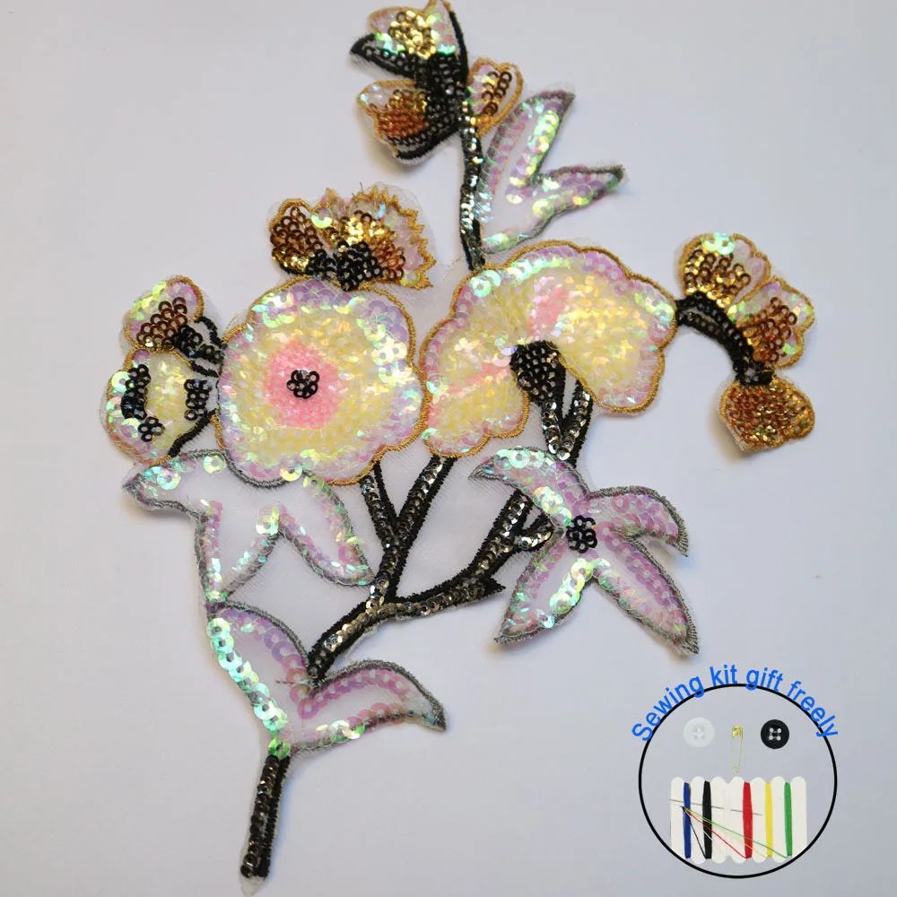 Нашивки с блестками и цветами для одежды 1 шт. | Дом сад