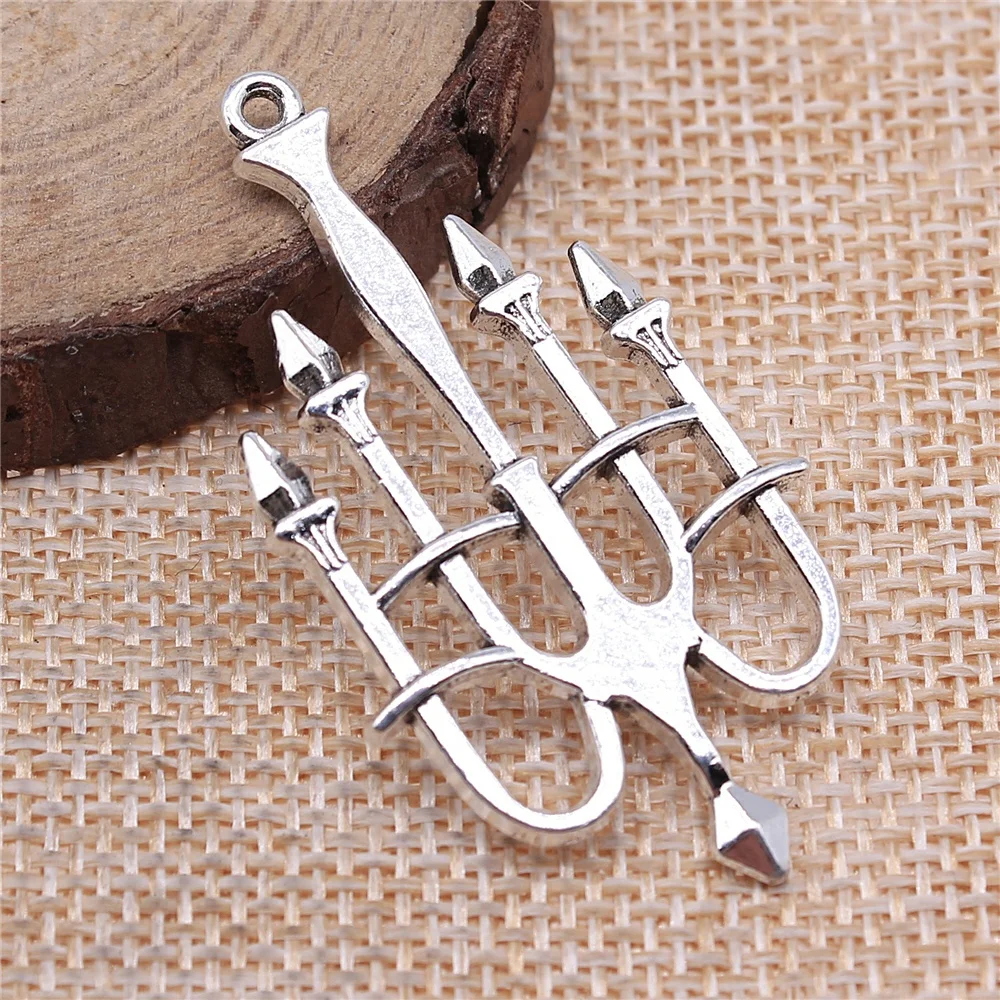 

2pcs 50x27mm Pendant Candlestick Retro Medieval Candlestick Charm Antique Silver Plated Candlestick Pendants