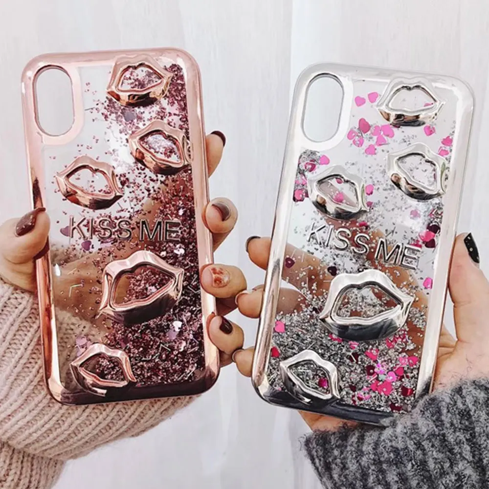 Чехол KISS ME для iPhone XS XR X XSMAX 7 8 6 6S мягкий силиконовый чехол с губами и динамической