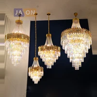gold silver desinger dimmable led chandelier lighting hanging lamps lustre suspension luminaire lampen for stair case foyer