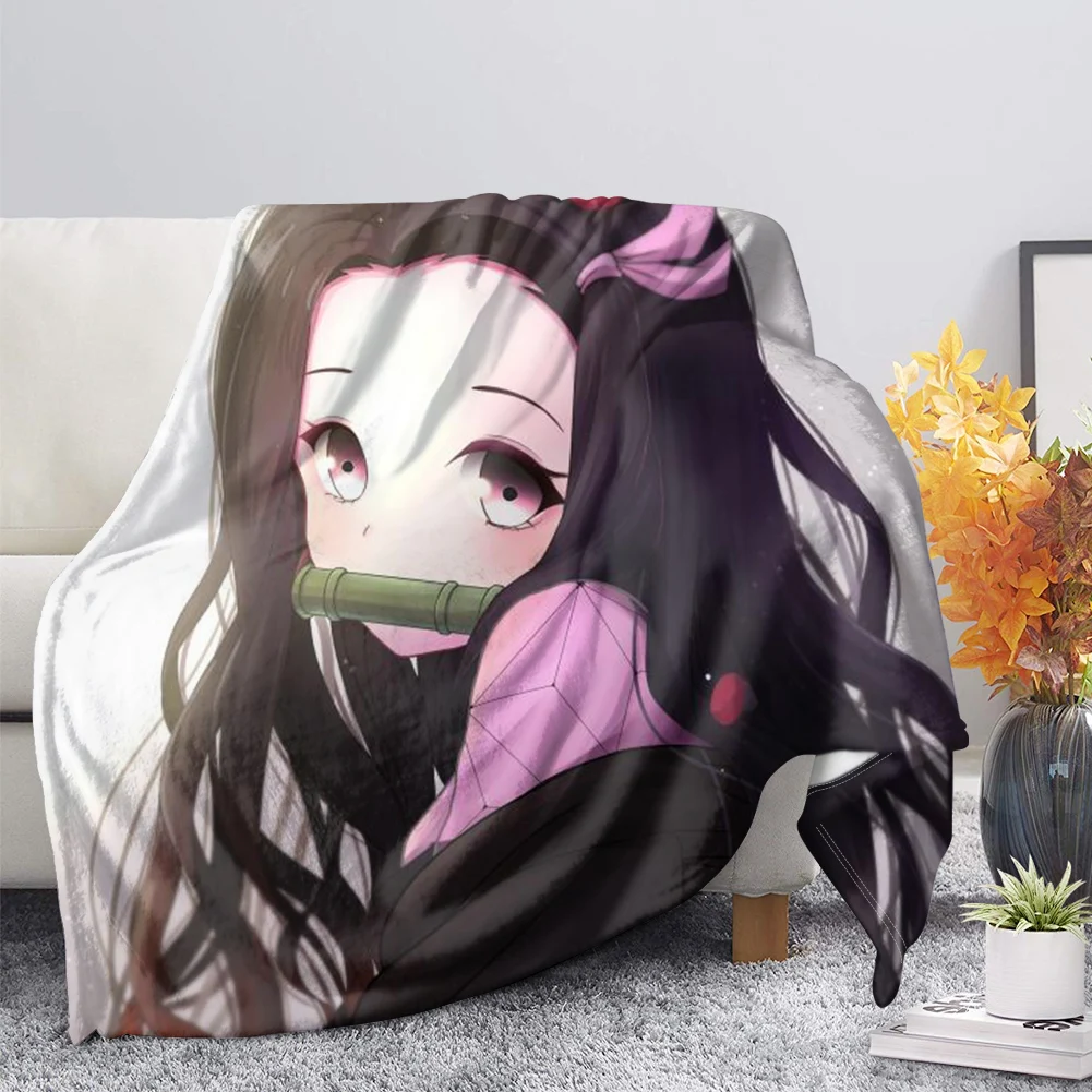 

Devil's Blade Anime Blanket Cartoon Demon Slayer Nap Flannel Blanket Slayer Kimetsu No Yaiba Kamado Tanjirou Nezuko Home Decor