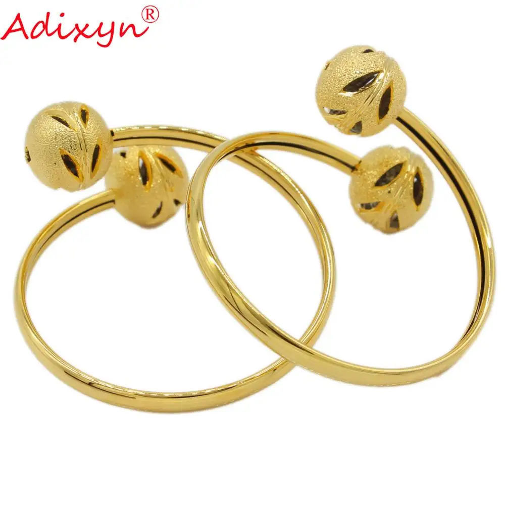 

Adixyn 2 шт./лот золотые браслеты для женщин золотые шарики браслет и браслет Дубай Эфиопский Ближний Восток Свадебные украшения подарки N12145