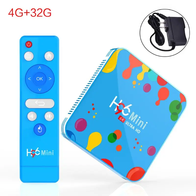 

1Set 4GB 32/128GB H96 Mini for android 9.0 Smart TV Box H6 Quad Core 6K Wifi Player Set Top Box L38D