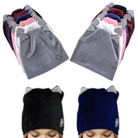 cute cat ears winter velvet hat butterfly airplane exquisite bowknot fashion beanie cap for women elasticity warm 1pc 2020 new