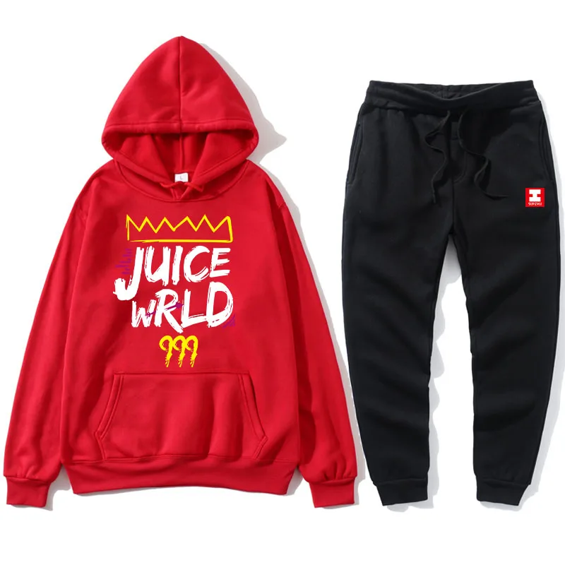 

New hot sale J UICEWrld hoodie suit sweatshirt + pants juice wrld juice wrld juice wrld trap rap rainbow tomography juice world