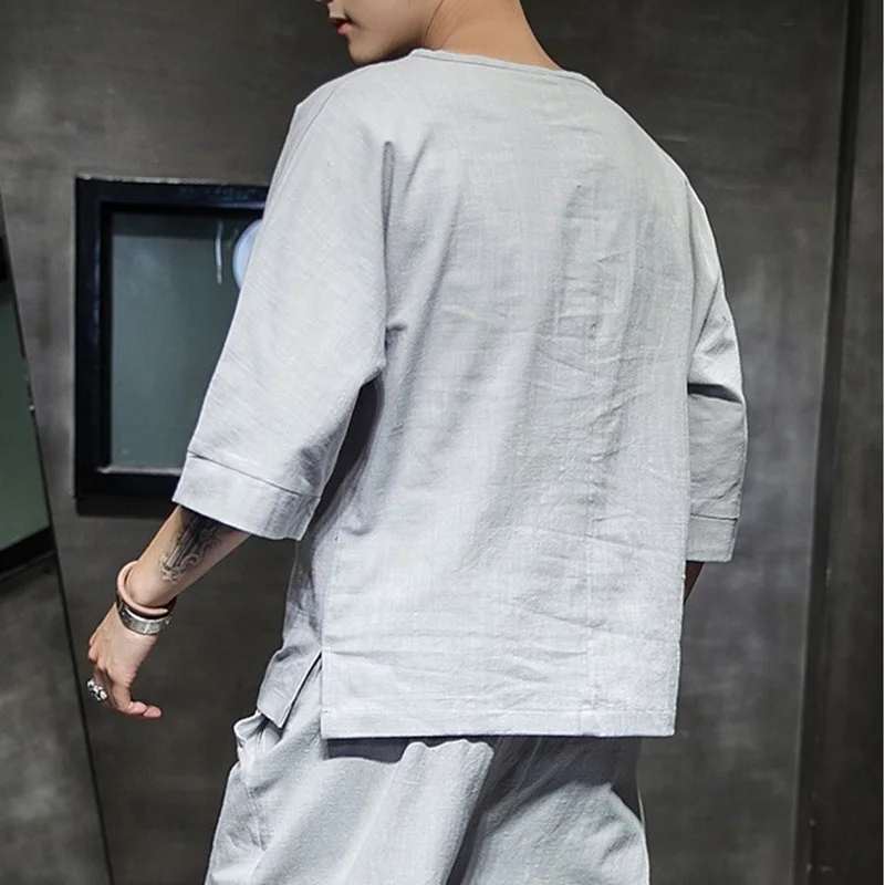 Мужские топы с вышивкой чонсам яркая китайская футболка для мужчин Женская