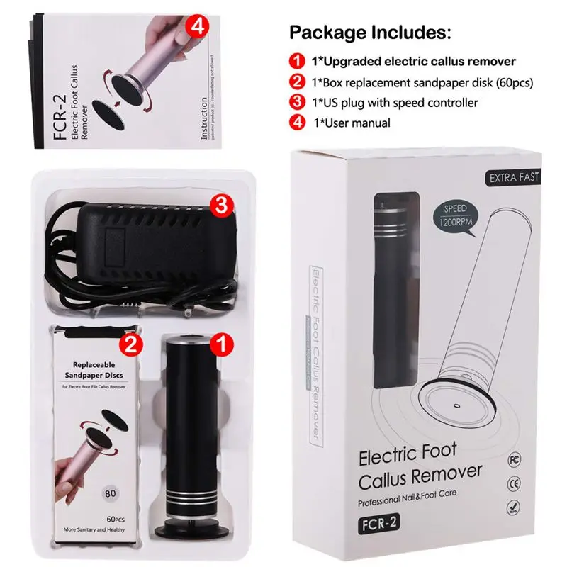 Электрический инструмент для удаления мозолей ног с вилкой европейского