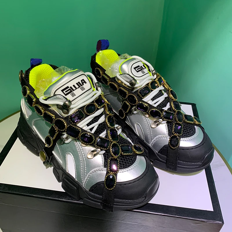 

Italian lovers shoes original logo 2020 new top luxury standard manufacturing fluorescent green air cushion sole with air hole