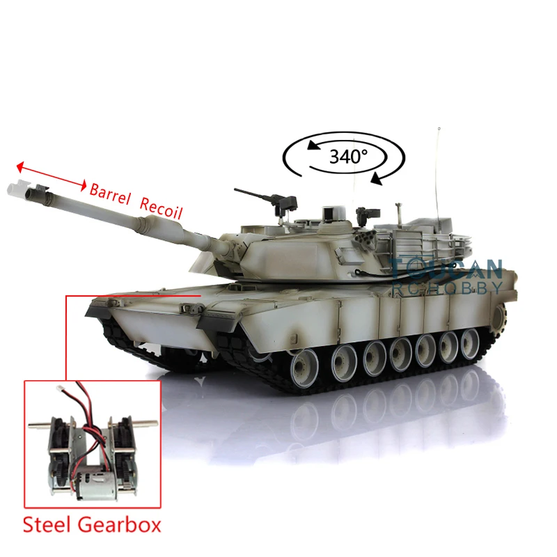 Henglong 1/16 отдача ствола 6 0 Пластик M1A2 Абрамс Р/У танки 3918 Сталь редуктор TH17138