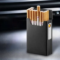 heating wire lighter cigarette case cigarette lighter 20 packs one piece creative aluminum cigarette case smoking accessories