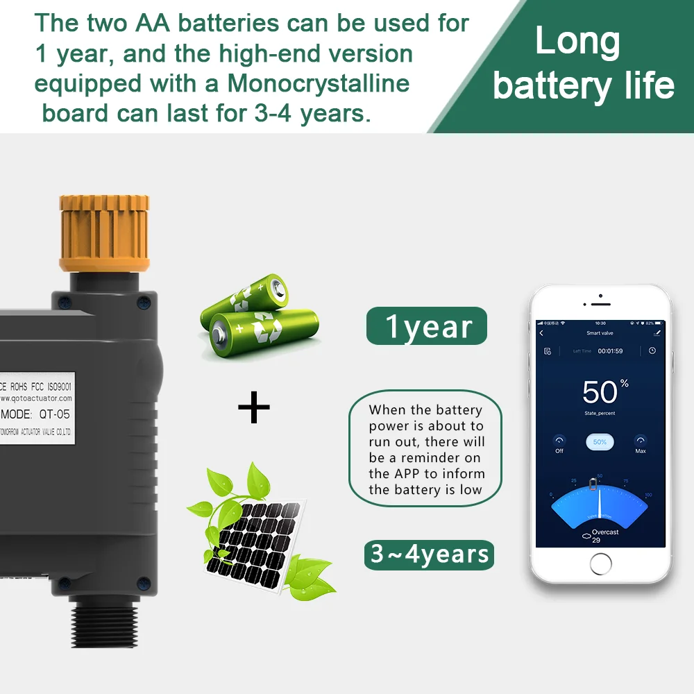 

Tuya Smart Valve Wireless WiFi Battery Solar Water Timer Gateway Alexa Google Control Adjust Water Flow For Lawns Gardens