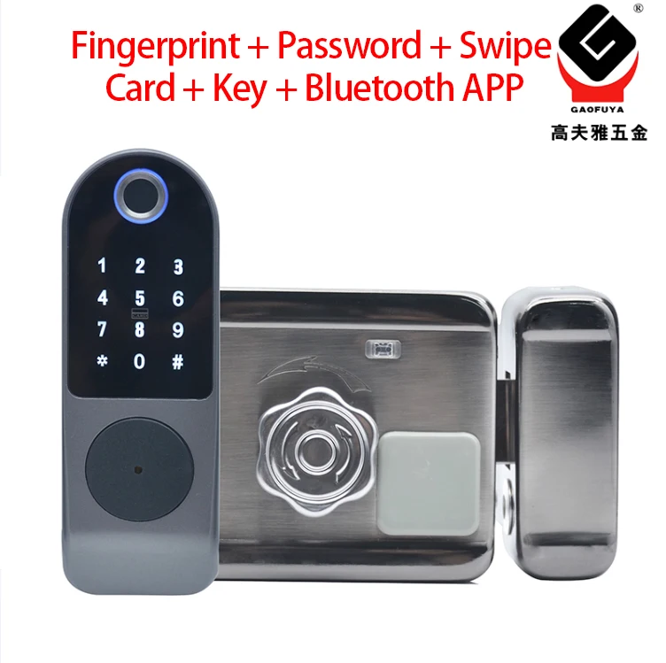 

Дверной замок с идентификацией по отпечатку пальца, водонепроницаемый уличный замок с Bluetooth, блокировка TT, приложение, пароль, Rfid карта, пере...