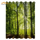 Шторы с лесом Солнечный лес весной с солнечными лучами сельской местности джунгли природа фото художественные Гостиная Спальня окна, драп
