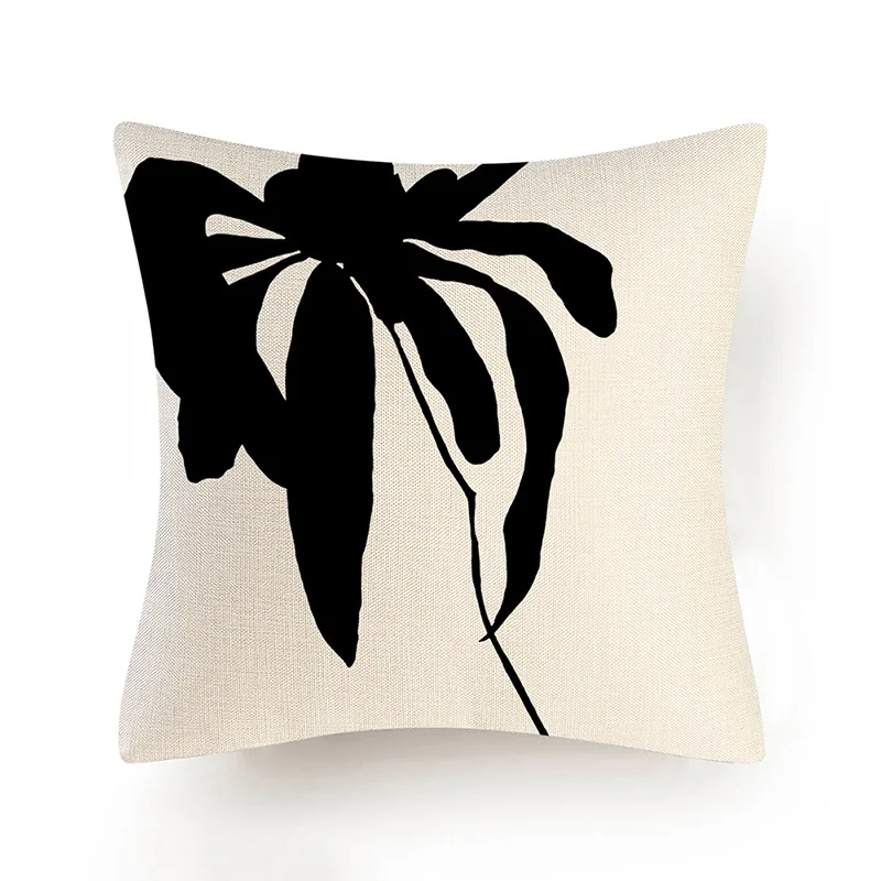 45x45 см современная чернильная роспись Цветочная декоративная подушка чехол на